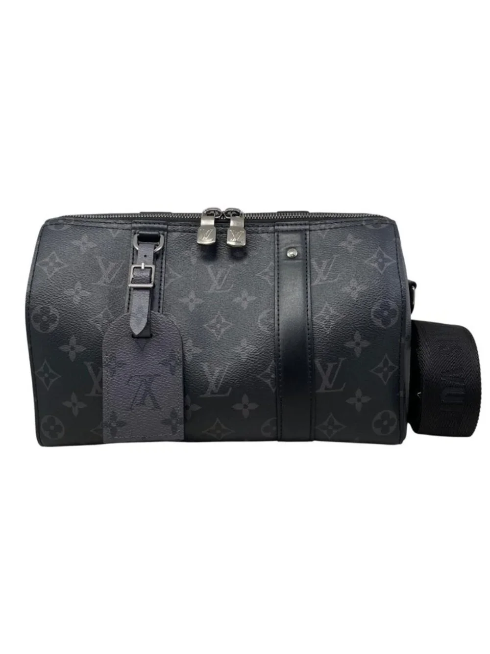 Louis Vuitton City Keepall Shoulder Bag Monogram Eclipse Black Gray